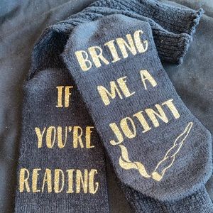 Weed joint socks either fuzzy socks